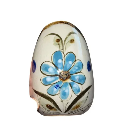 Ken Edwards Vintage Candle Holder Tonala Pottery Bird Hand Painted U Shape